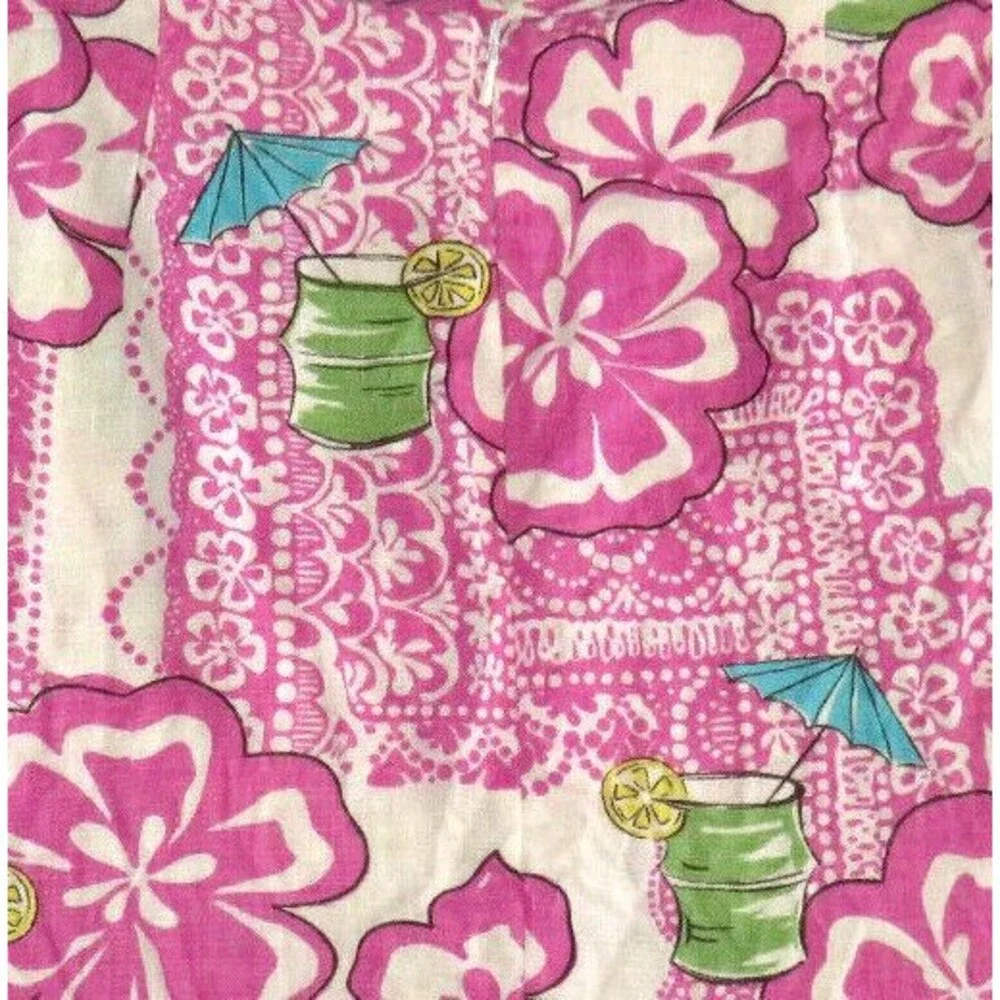 Dandy By Randi M. Linen Retro Floral Hawaiian Vacation Print Mini Skirt Size 10